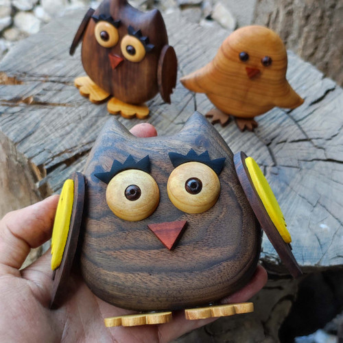 عروسک چوبی جغد